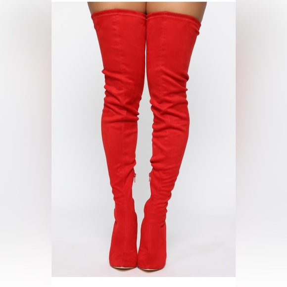 Vicky over the knee boot red - Picture 2 of 3